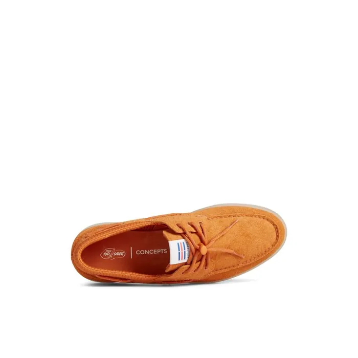 Sperry X Concepts Authentic Original 3Eye Cup Boat Shoe Orange Women Boat Shoes