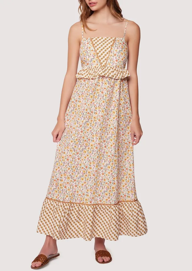 Spring Sunrise Maxi Dress Yellowmultifloral Women Lost Wander Dresses