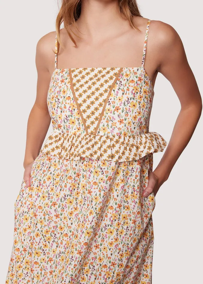 Spring Sunrise Maxi Dress Yellowmultifloral Women Lost Wander Dresses