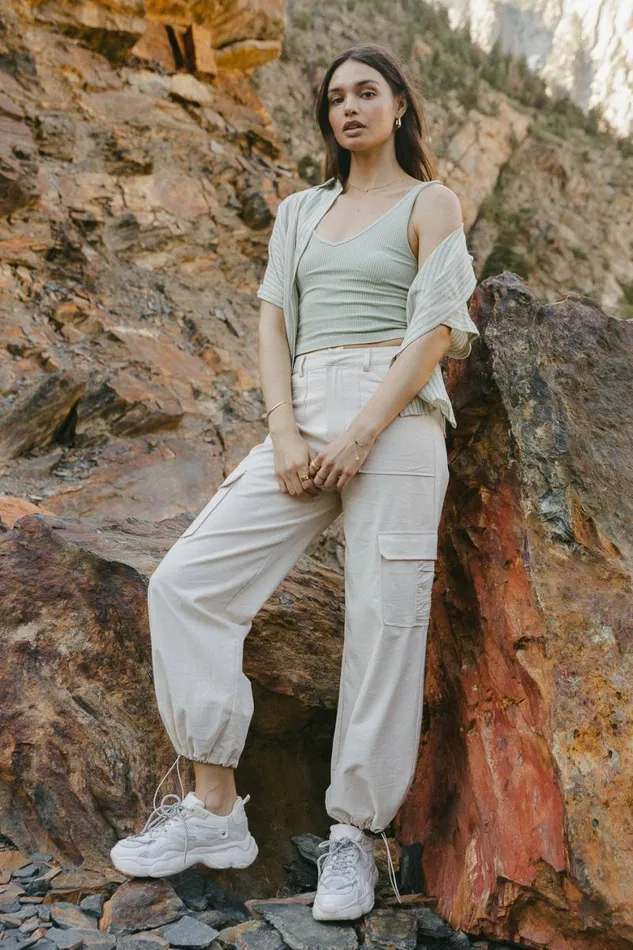Styles Cargo Pants In Cream Cream Women Bohme Pants