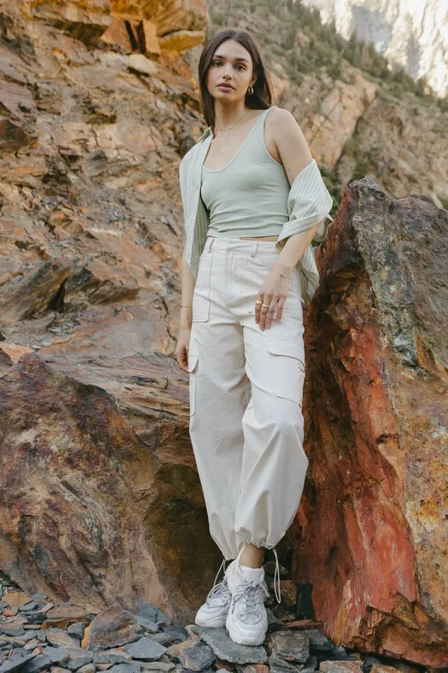 Styles Cargo Pants In Cream Cream Women Bohme Pants