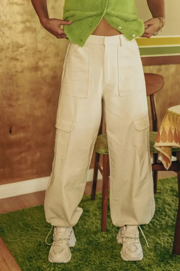 Styles Cargo Pants In Cream Cream Women Bohme Pants