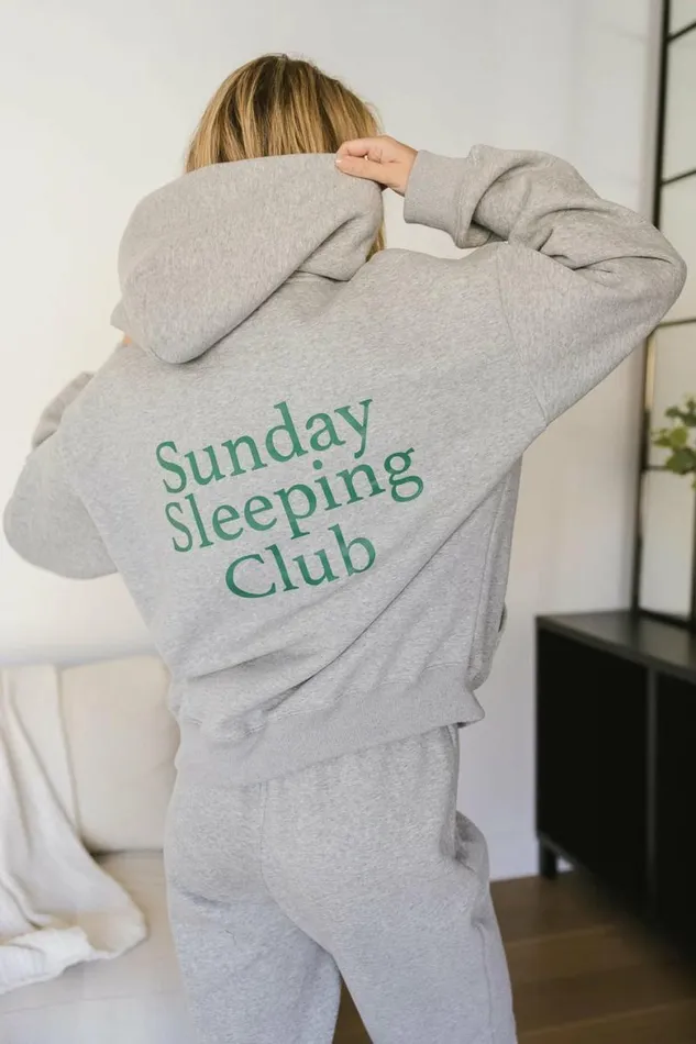 Sunday Sleeping Club Graphic Hoodie Grey Women Bohme Sets