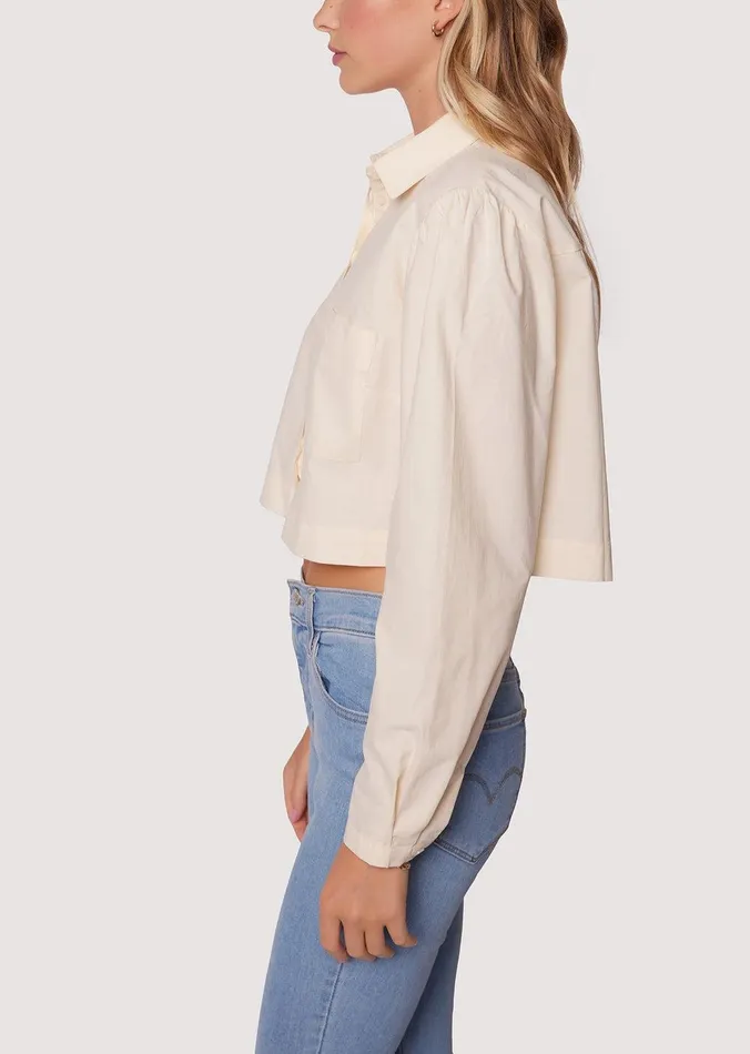 Sunny Business Boxy Crop Top Offwhite Women Lost Wander Tops