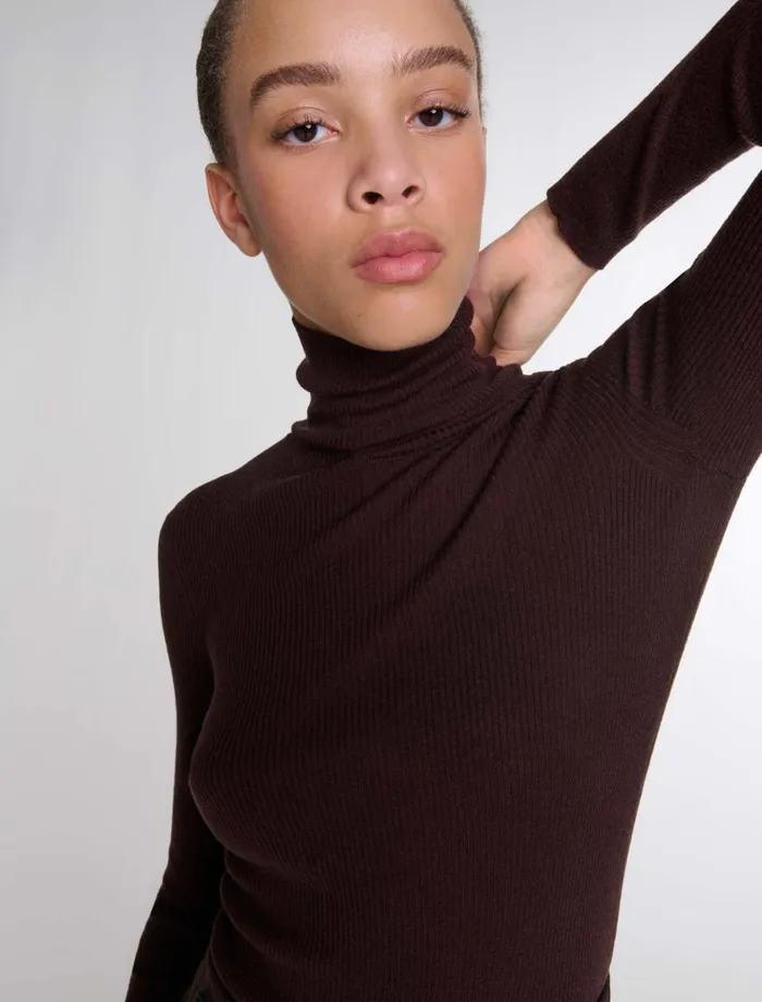 Sweaters and Cardigans Women Maje Wool And Silk Jumper Brown