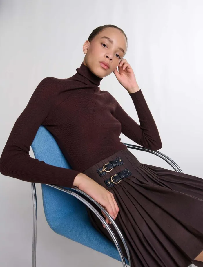 Sweaters and Cardigans Women Maje Wool And Silk Jumper Brown