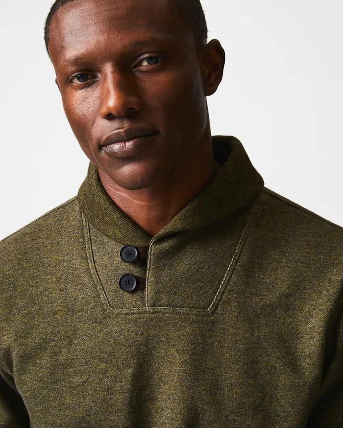 Sweaters and Sweatshirts Men Billy Reid Mouline Shawl Pullover Olive