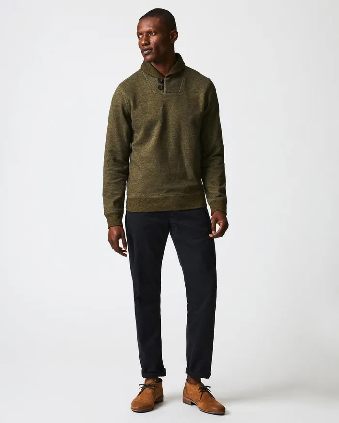 Sweaters and Sweatshirts Men Billy Reid Mouline Shawl Pullover Olive