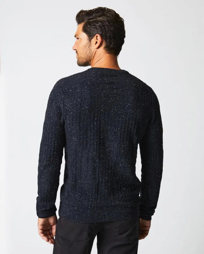 Sweaters and Sweatshirts Men Billy Reid Weave Sweater Crew Navy Marled
