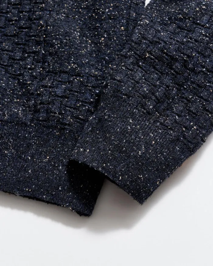 Sweaters and Sweatshirts Men Billy Reid Weave Sweater Crew Navy Marled