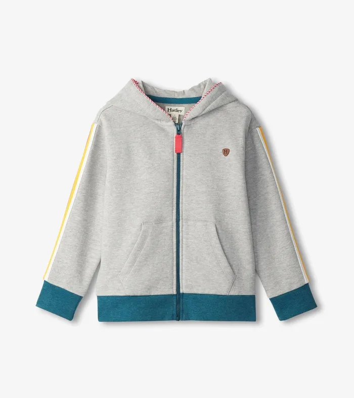 Sweaters Boys Hatley Boys Athletic Grey ZipUp Hoodie
