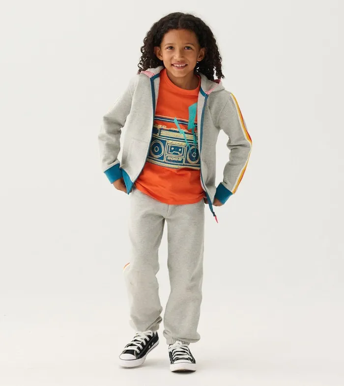 Sweaters Boys Hatley Boys Athletic Grey ZipUp Hoodie