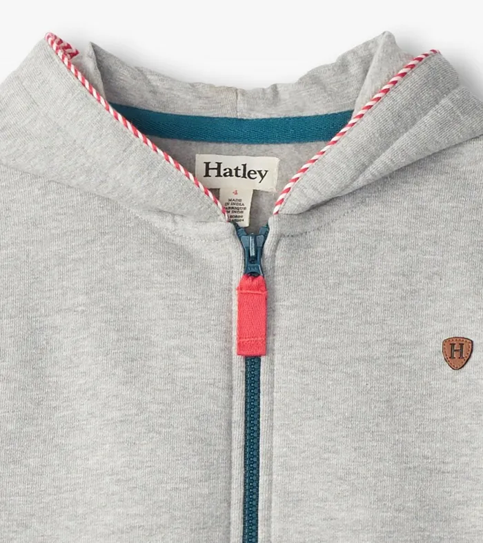 Sweaters Boys Hatley Boys Athletic Grey ZipUp Hoodie
