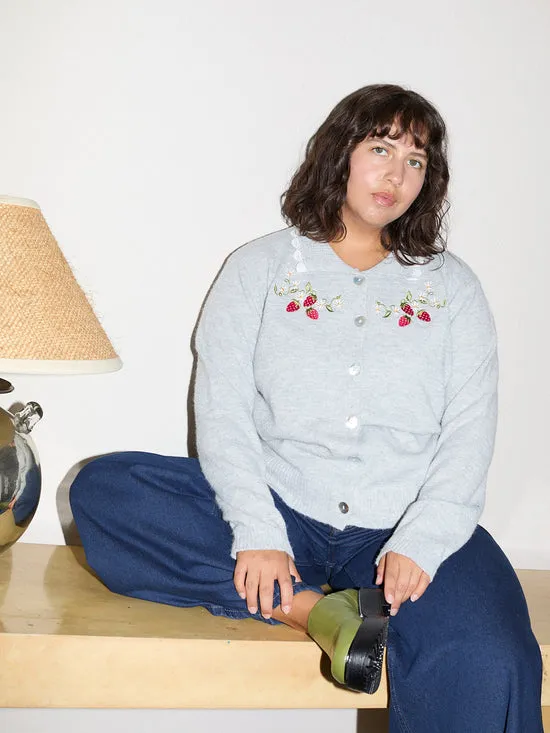 Sweaters Callie Embroidered Cardigan Strawberry Vine Lisa Says Gah Women