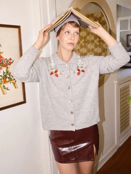 Sweaters Callie Embroidered Cardigan Strawberry Vine Lisa Says Gah Women