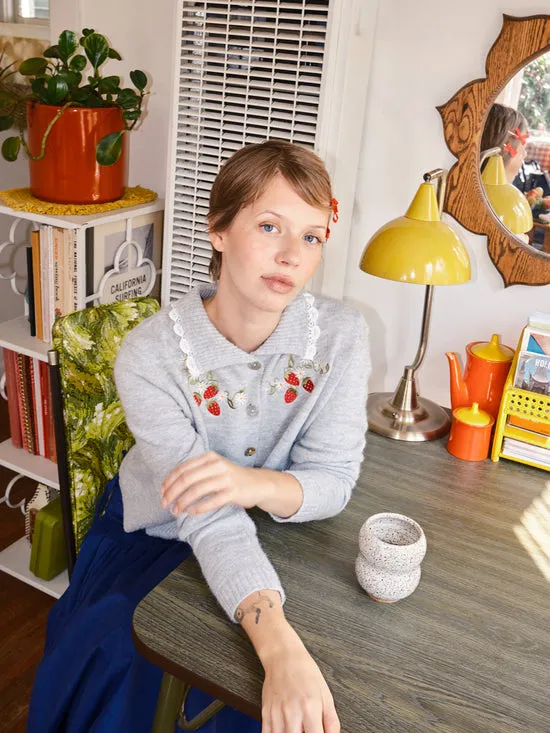 Sweaters Callie Embroidered Cardigan Strawberry Vine Lisa Says Gah Women