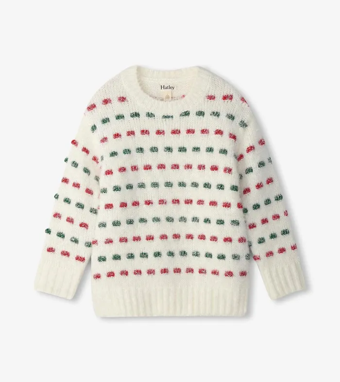 Sweaters Girls Hatley Girls Holiday Basket Weave Sweater