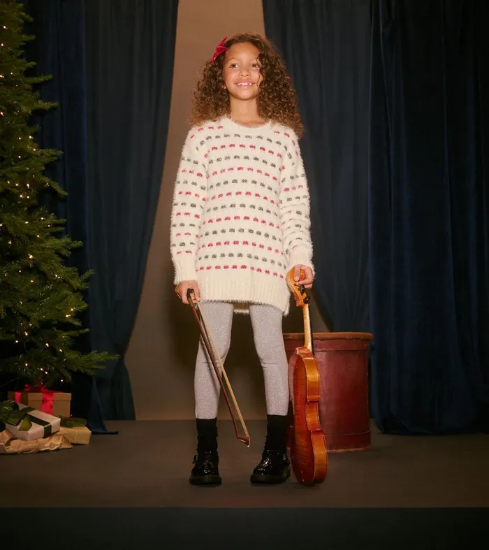 Sweaters Girls Hatley Girls Holiday Basket Weave Sweater
