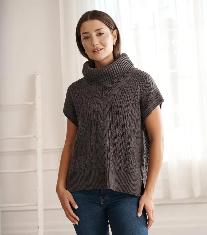 Sweaters Women Hatley Cable Knit Vest 8211 Charcoal Grey