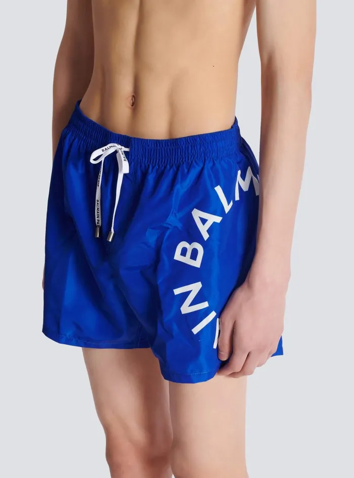 Swim Shorts Blue Men Balmain Swimwear