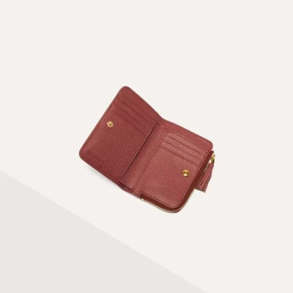 Tassel Ostrich Brandy Women Coccinelle Wallets and Small Leather Goods Tassel Ostrich Brandy Women Coccinelle Wallets and Small Leather Goods