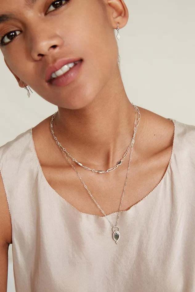 Tavi Pendant Necklace Silver Labradorite Women Chan Luu Necklaces