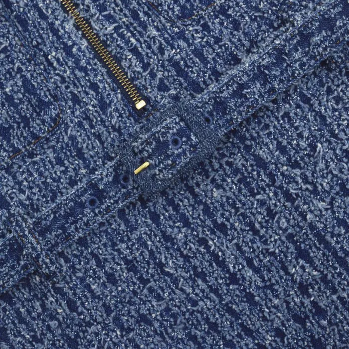 Textured Denim Mini Dress Women Self Portrait Dresses