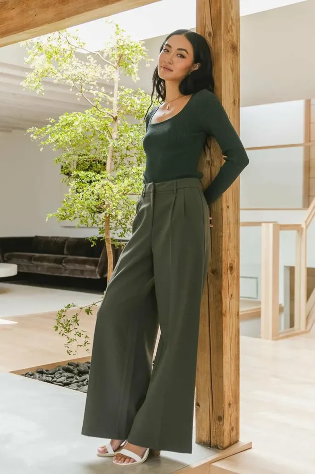 Tobi Wide Leg Pants In Teal Teal Women Bohme Pants