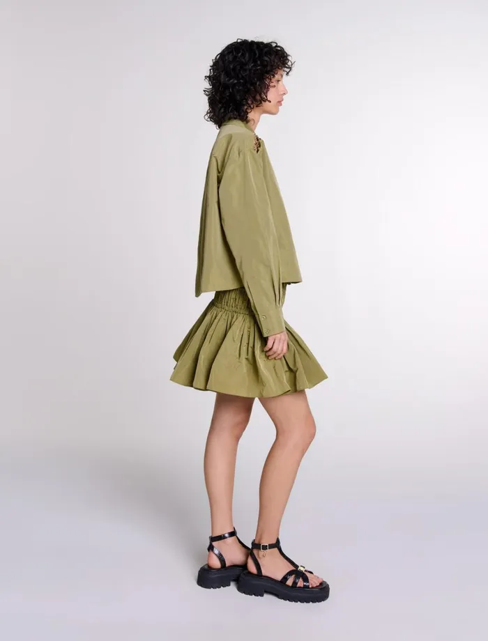 Tops and Shirts Women Maje Openwork Shirt Khaki