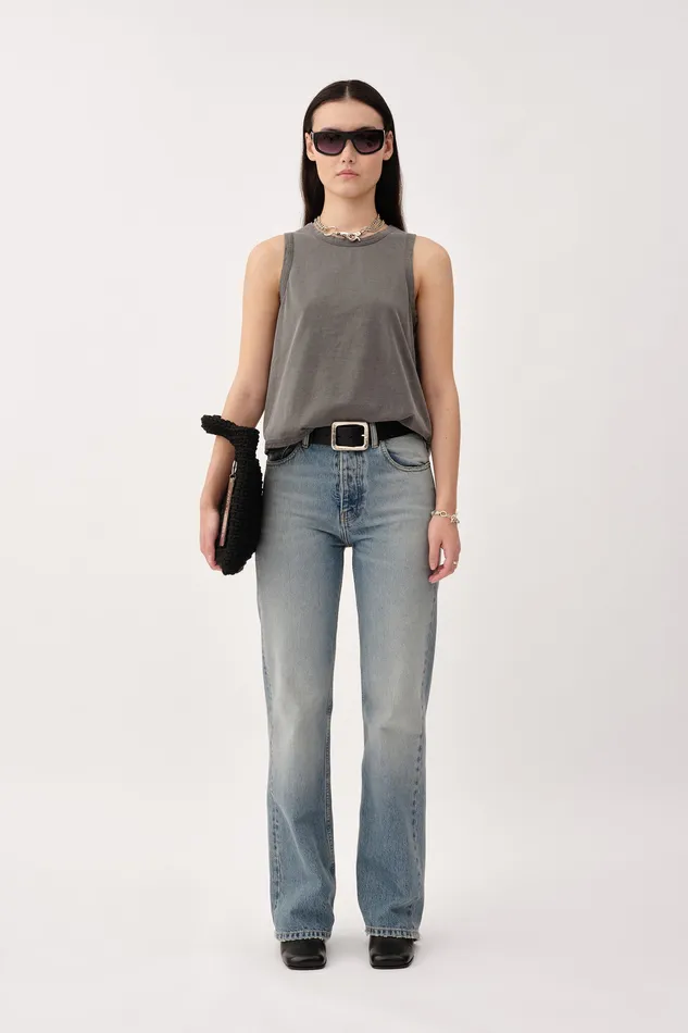 Tops and Tshirts Women Reina Tank 8211 Washed Black Wonhundred