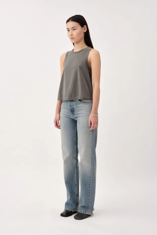 Tops and Tshirts Women Reina Tank 8211 Washed Black Wonhundred