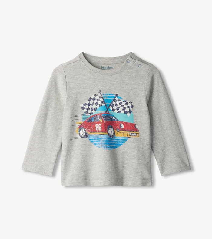 Tops Baby and Toddler Hatley Baby and Toddler Boys Checkered Flag Long Sleeve TShirt
