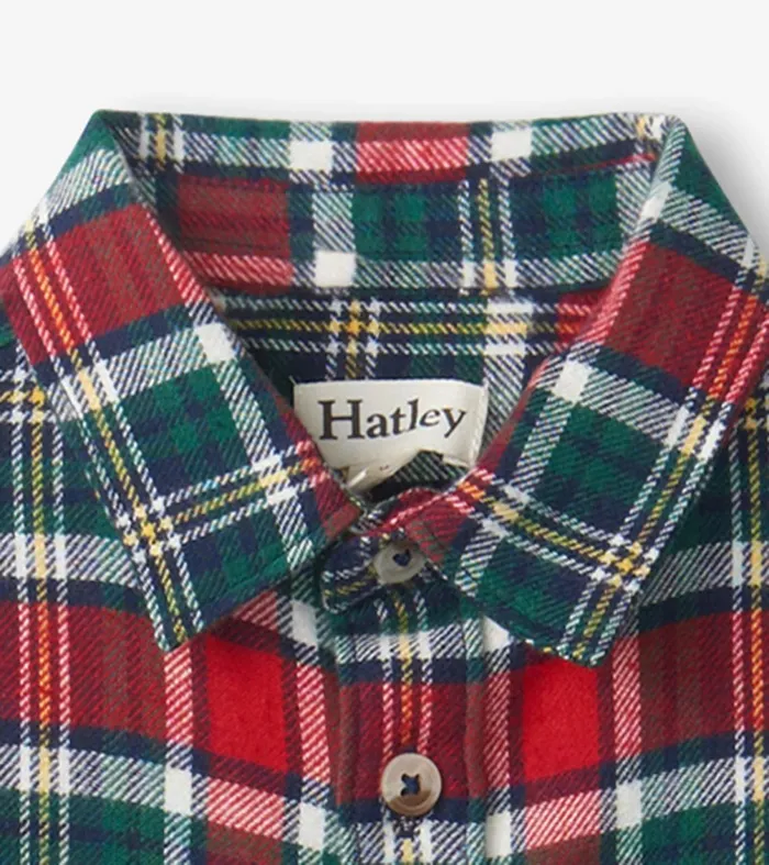 Tops Baby and Toddler Hatley Christmas Plaid Toddler Button Down Shirt