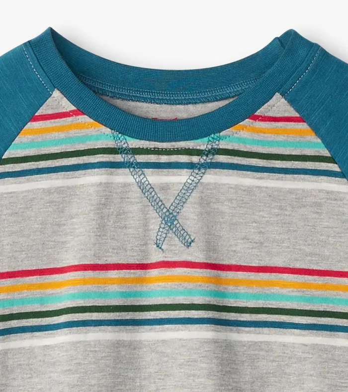 Tops Boys Hatley Boys Retro Stripes Long Sleeve Raglan TShirt