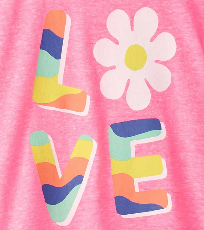 Tops Girls Hatley Girls Love Twisted Sleeve Tee
