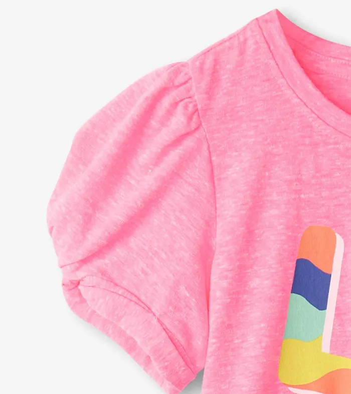 Tops Girls Hatley Girls Love Twisted Sleeve Tee