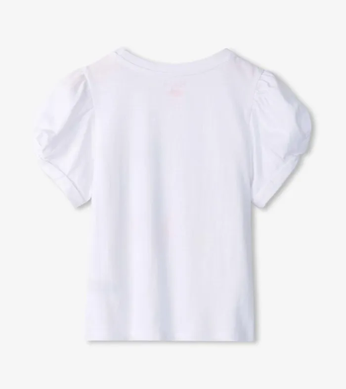 Tops Girls Hatley Girls Peace Flower Twisted Sleeve Tee