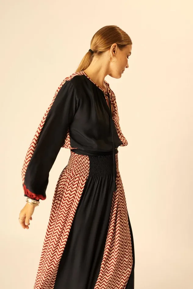 Tops Shop Natalie Martin AMELIA TOP Block Zigzag Noire