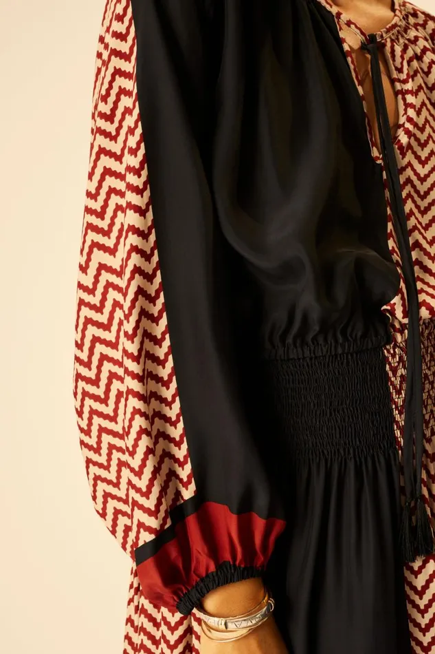 Tops Shop Natalie Martin AMELIA TOP Block Zigzag Noire