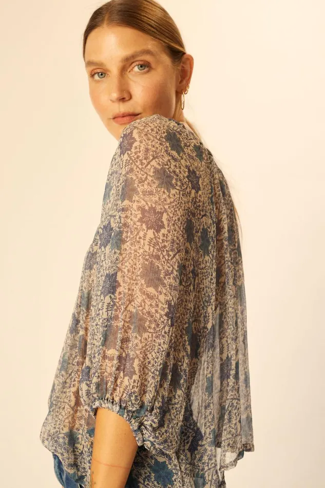 Tops Shop Natalie Martin ELLA TOP Snowflake Sea