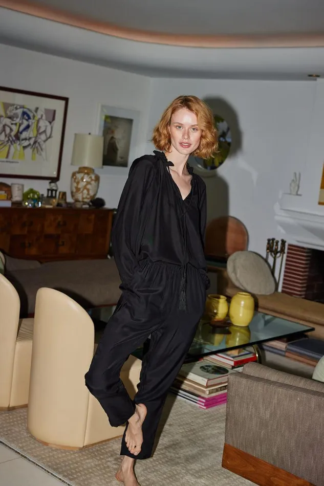 Tops Shop Natalie Martin PENNY BLOUSE Black Silk