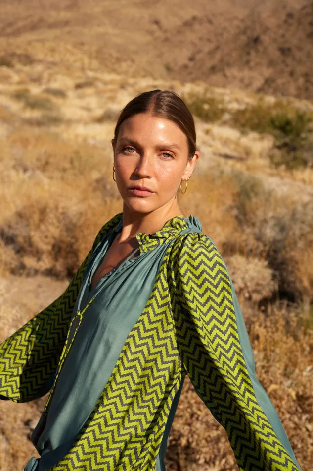 Tops Shop Natalie Martin PENNY BLOUSE Block Zigzag Lime