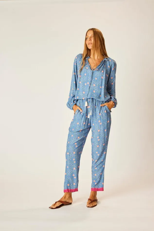 Tops Shop Natalie Martin PENNY BLOUSE Pinwheel Denim