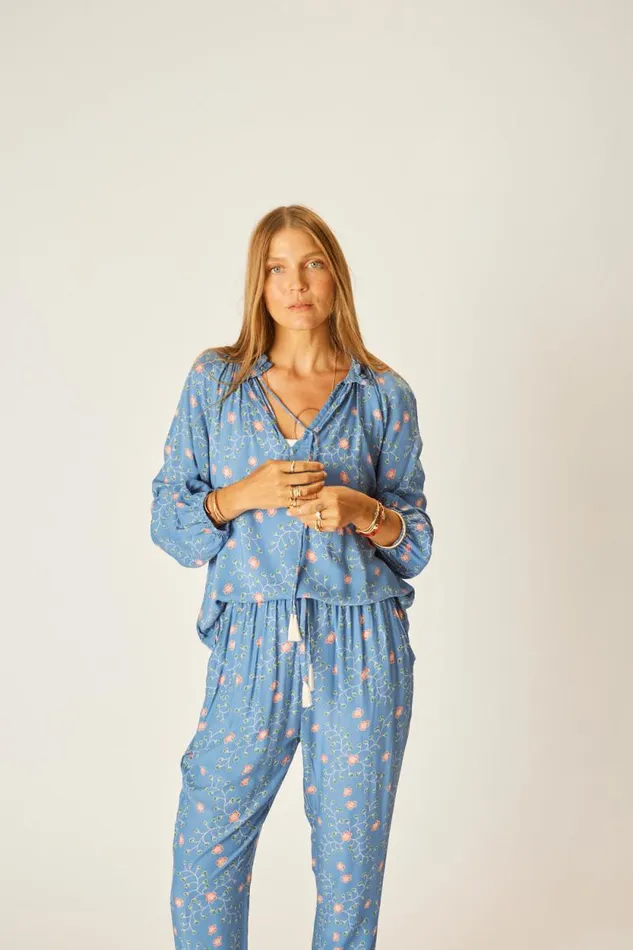 Tops Shop Natalie Martin PENNY BLOUSE Pinwheel Denim