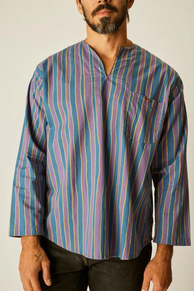 Tops Shop Natalie Martin RYAN SHIRT Batik Stripe Lavender
