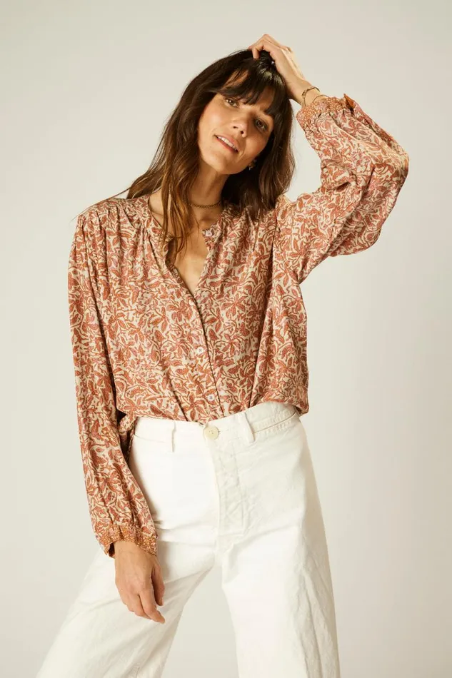 Tops Shop Natalie Martin TOLAN SHIRT Gloriosa Sandstone