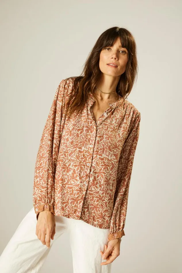 Tops Shop Natalie Martin TOLAN SHIRT Gloriosa Sandstone