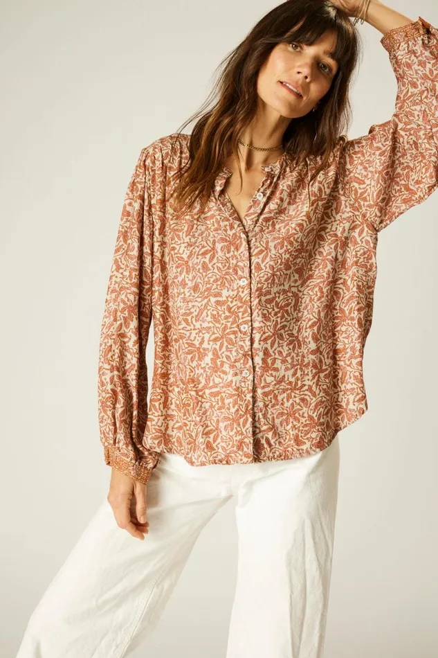 Tops Shop Natalie Martin TOLAN SHIRT Gloriosa Sandstone