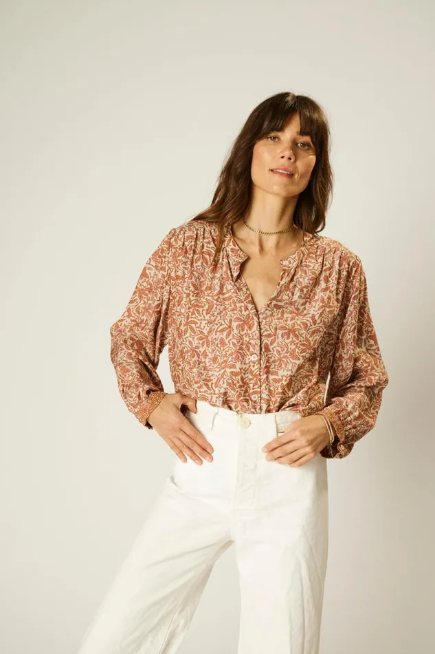 Tops Shop Natalie Martin TOLAN SHIRT Gloriosa Sandstone