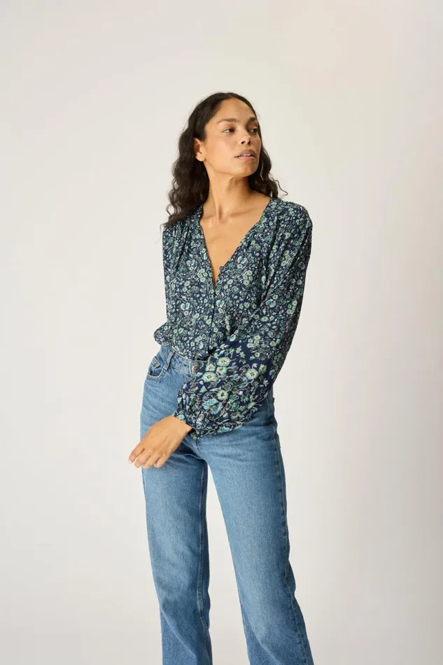 Tops Shop Natalie Martin TOLAN SHIRT Petite Fleur Marine